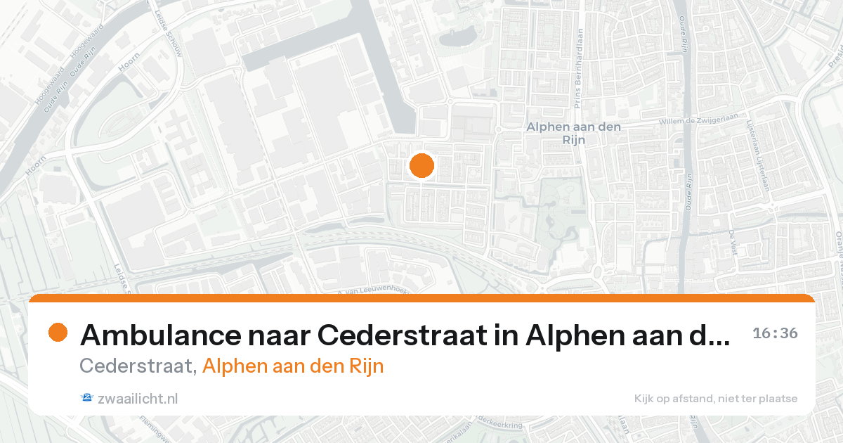 Ambulance naar Cederstraat in Alphen aan den Rijn — 24 aug 2026