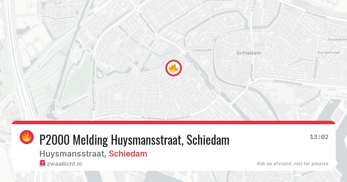P2000 Melding Huysmansstraat, Schiedam — 30 apr 2026