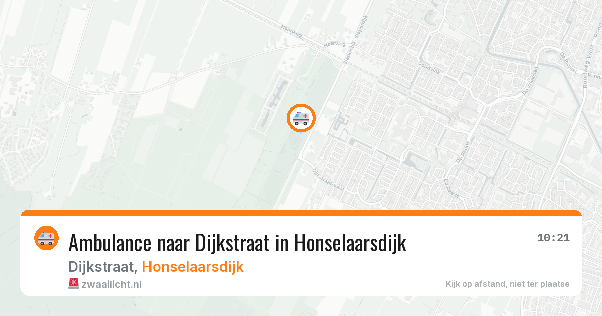Ambulance naar Dijkstraat in Honselaarsdijk — 29 mei 2026