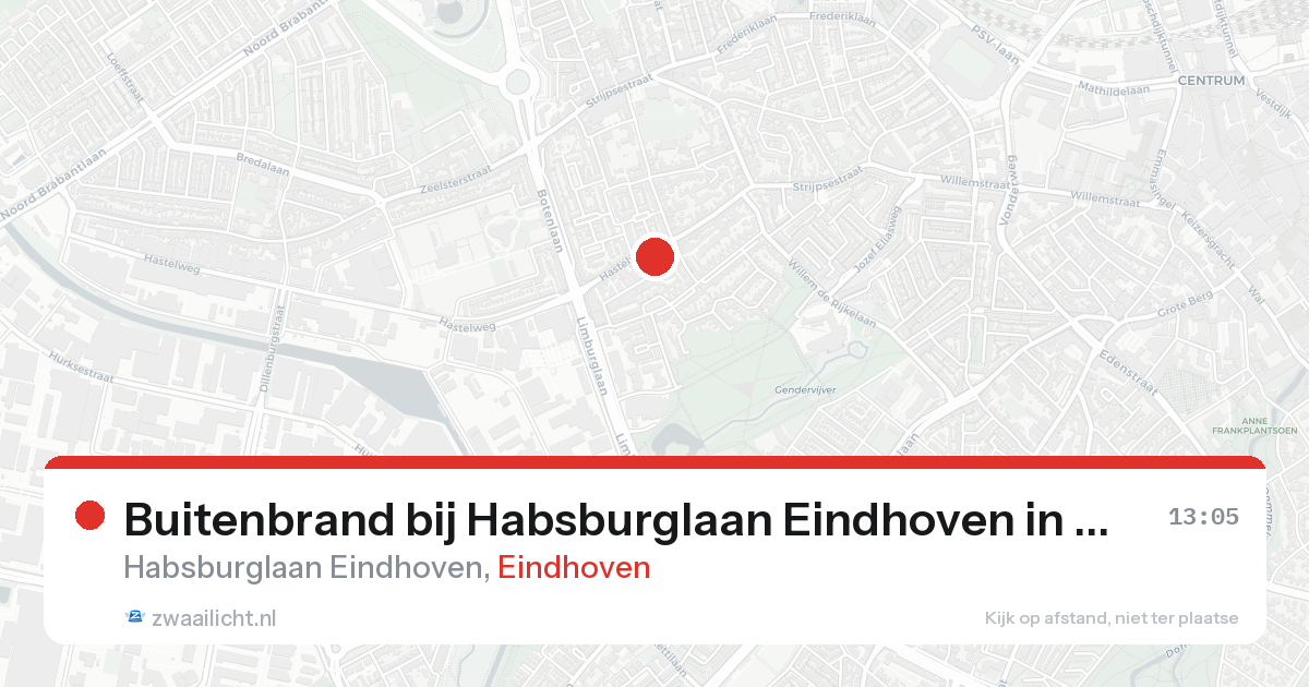 Buitenbrand bij Habsburglaan Eindhoven in Eindhoven — 16 aug 2026