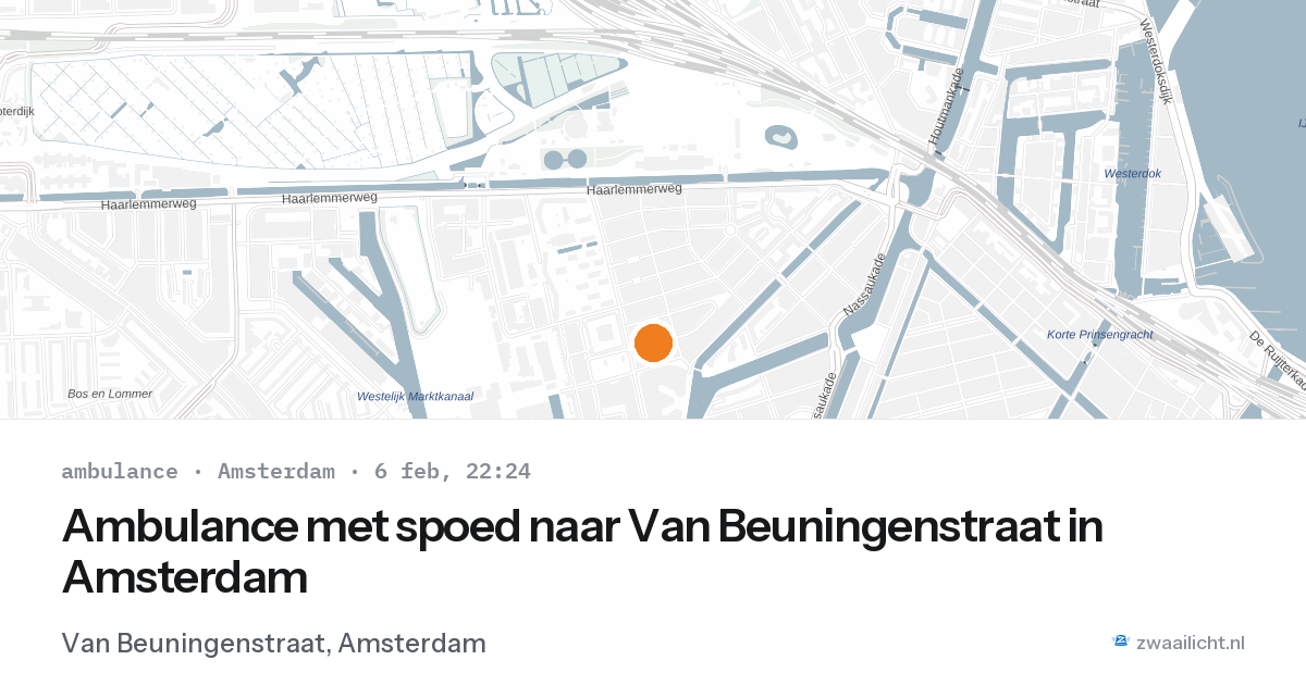 Ambulance met spoed naar Van Beuningenstraat in Amsterdam — 6 feb 2026