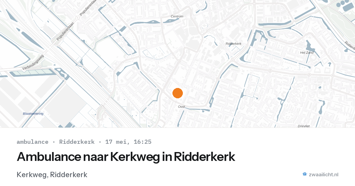 Ambulance naar Kerkweg in Ridderkerk — 17 mei 2026