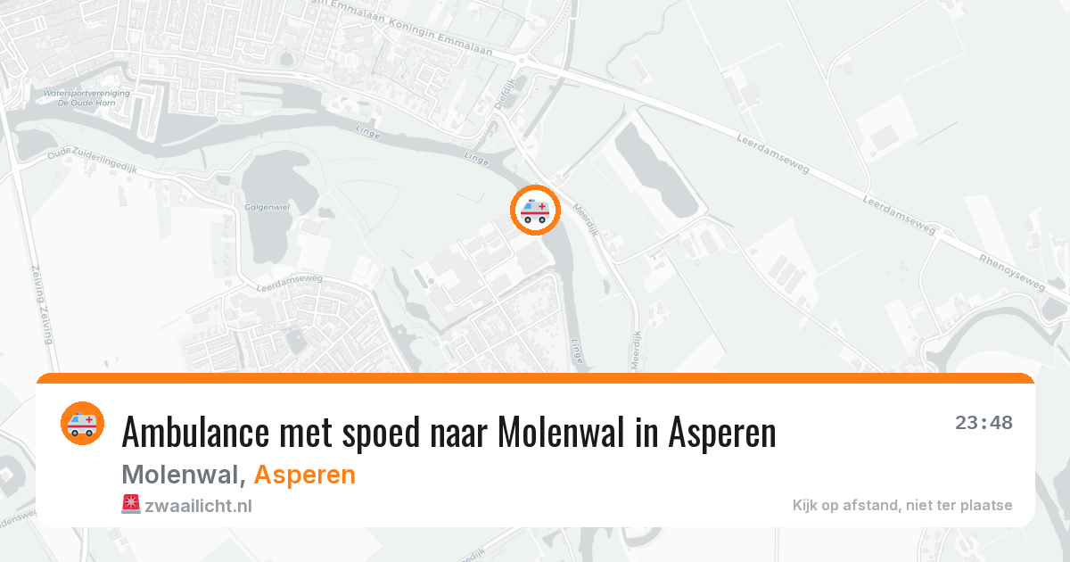 Ambulance met spoed naar Molenwal in Asperen — 23 jan 2026