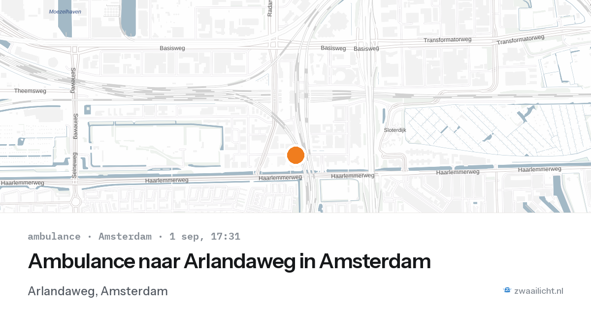 Ambulance naar Arlandaweg in Amsterdam — 1 sep 2026