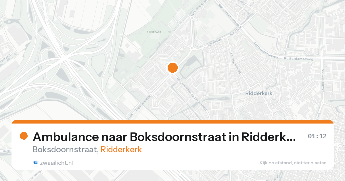 Ambulance naar Boksdoornstraat in Ridderkerk — 23 aug 2026