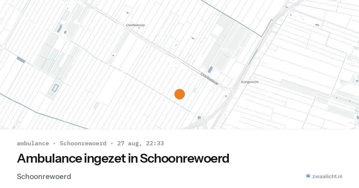 Ambulance ingezet in Schoonrewoerd — 27 aug 2026
