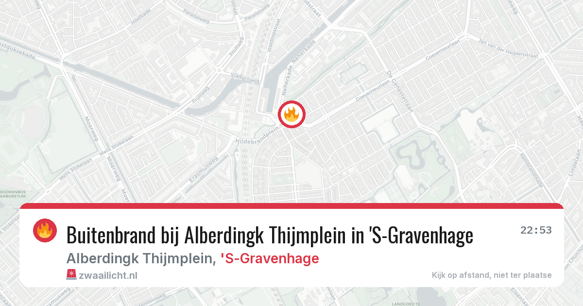 Buitenbrand bij Alberdingk Thijmplein in 'S-Gravenhage — 17 apr 2026