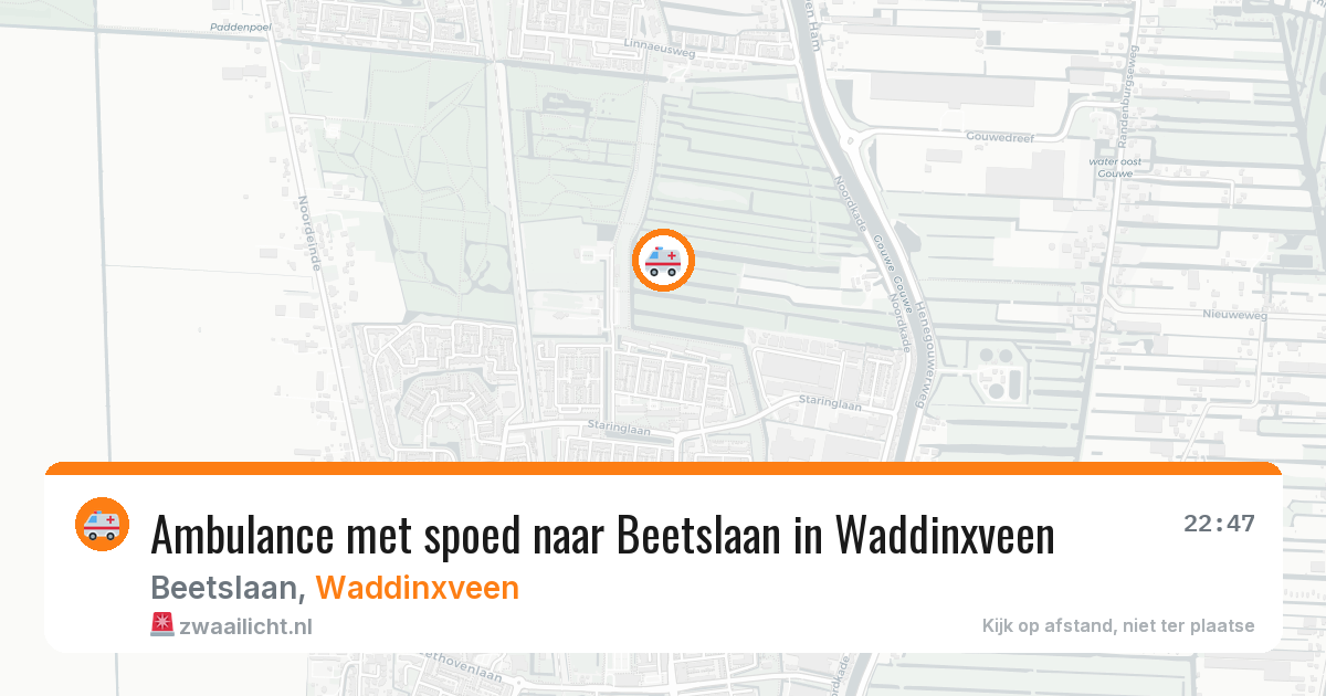 Ambulance met spoed naar Beetslaan in Waddinxveen — 8 aug 2026
