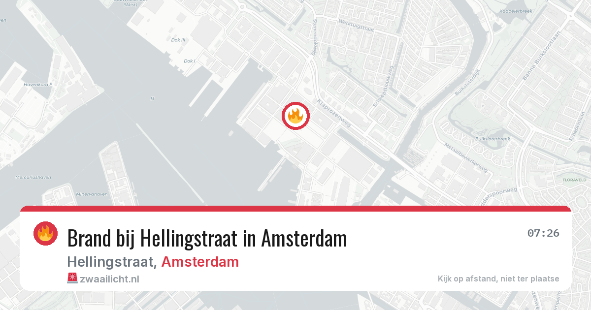 Brand bij Hellingstraat in Amsterdam — 23 mrt 2026