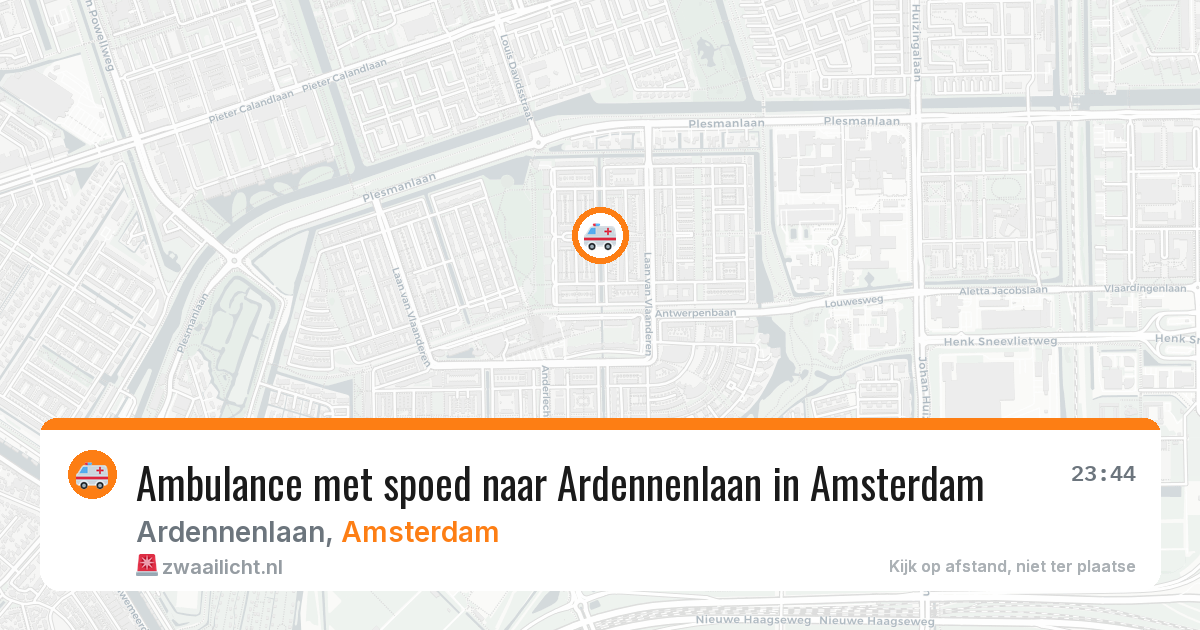 Ambulance met spoed naar Ardennenlaan in Amsterdam — 23 mrt 2026