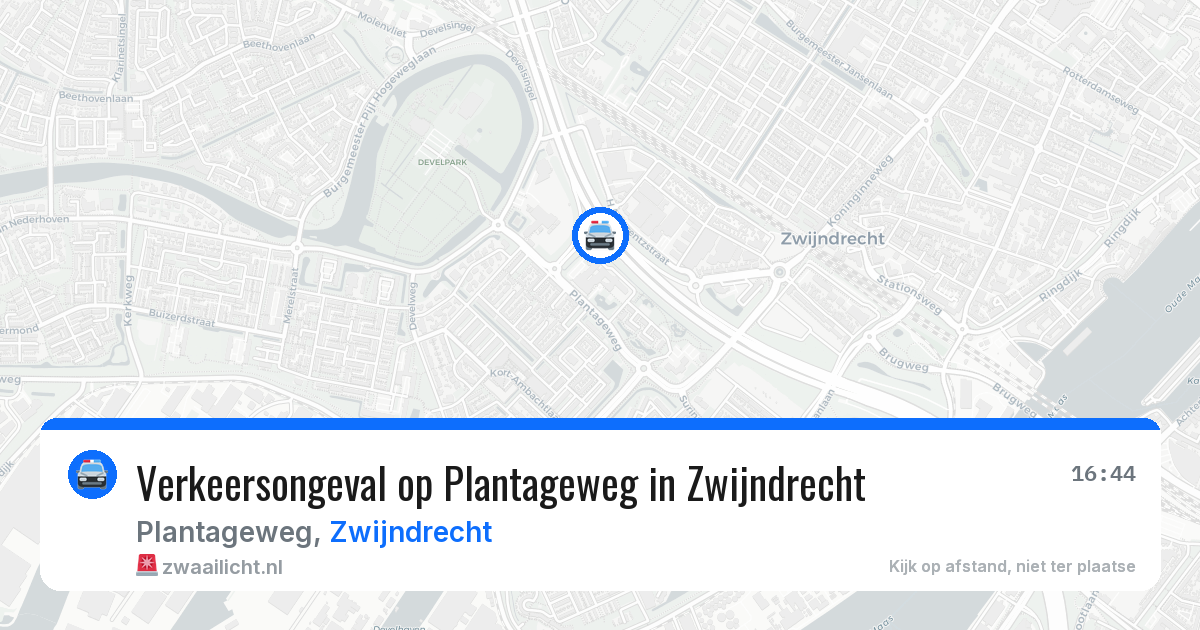 Verkeersongeval op Plantageweg in Zwijndrecht — 16 apr 2026