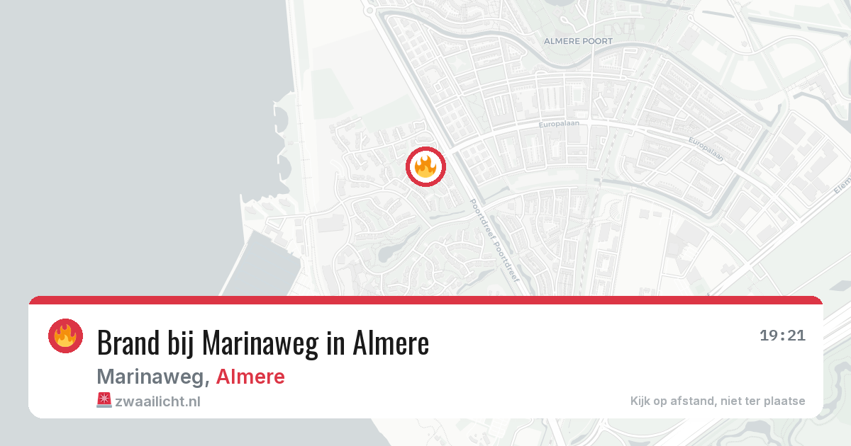 Brand bij Marinaweg in Almere — 23 jun 2026