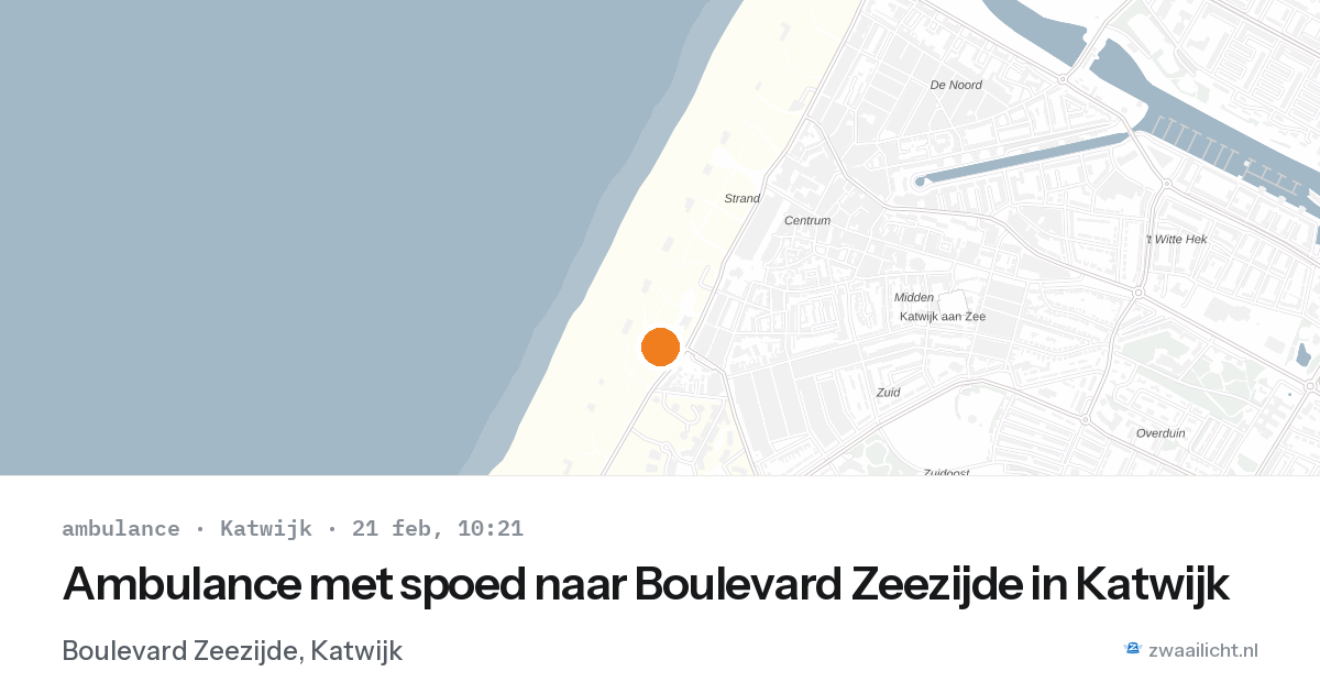 Ambulance met spoed naar Boulevard Zeezijde in Katwijk — 21 feb 2026