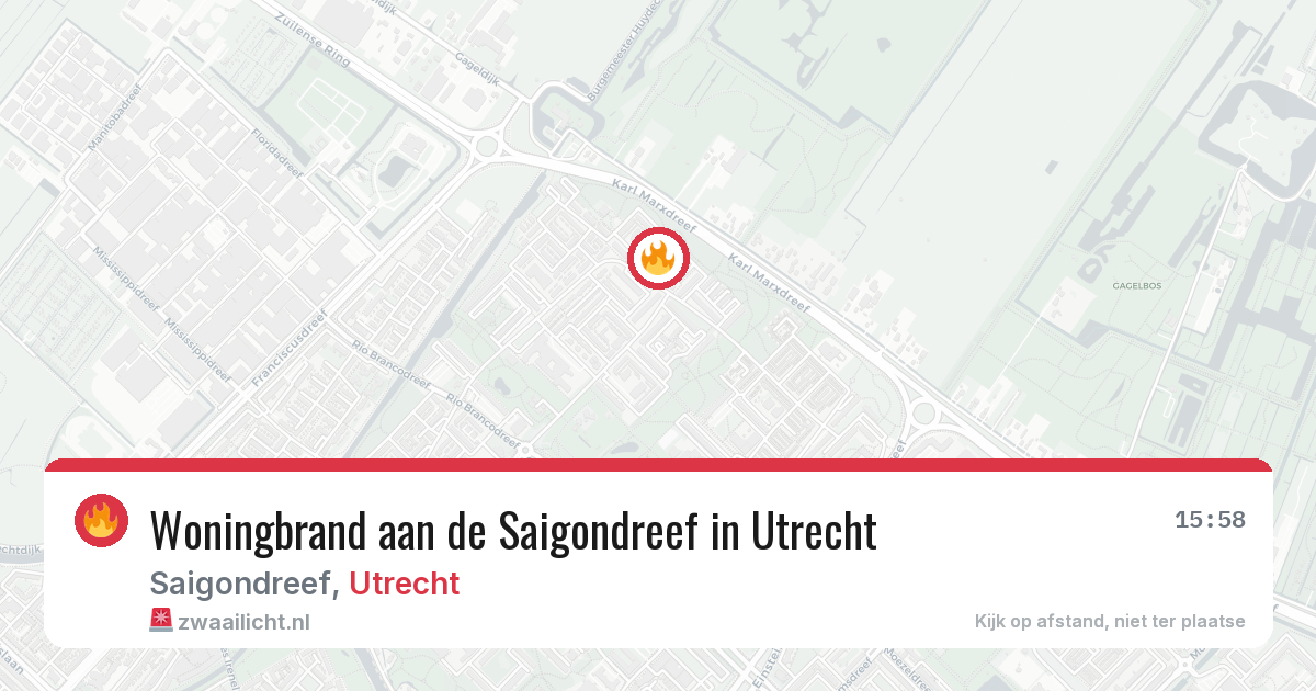 Woningbrand aan de Saigondreef in Utrecht — 15 mei 2026