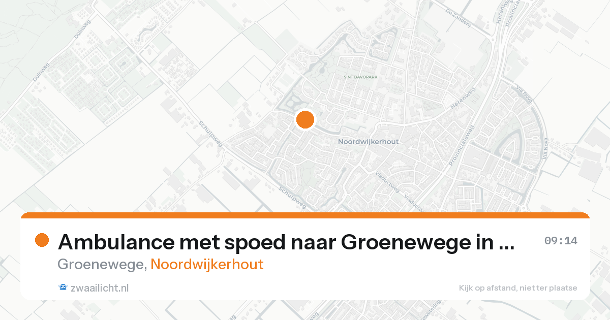 Ambulance met spoed naar Groenewege in Noordwijkerhout — 17 aug 2026
