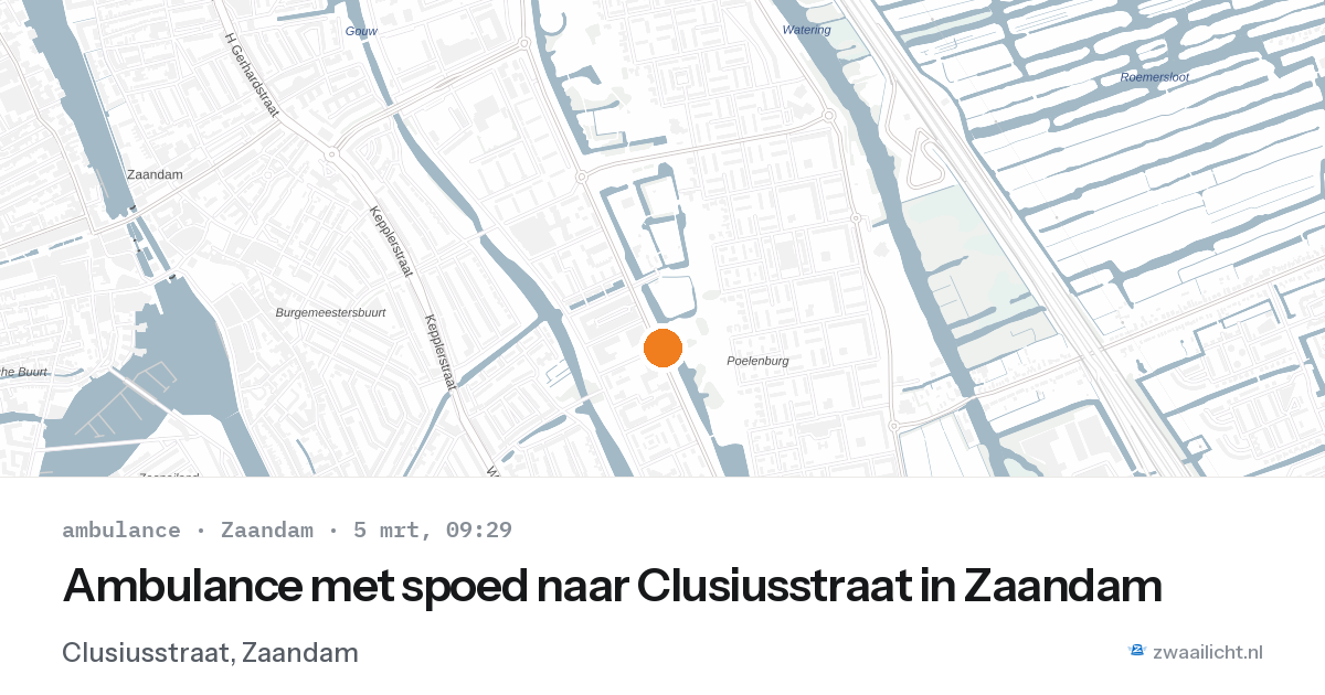 Ambulance met spoed naar Clusiusstraat in Zaandam — 5 mrt 2026