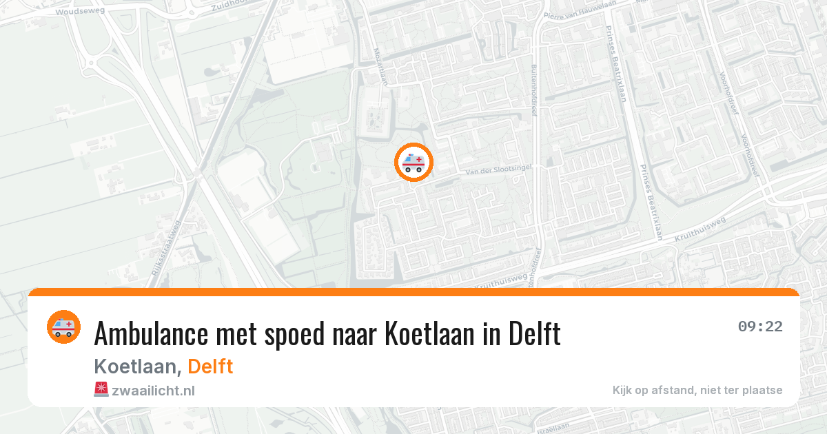 Ambulance met spoed naar Koetlaan in Delft — 13 aug 2026