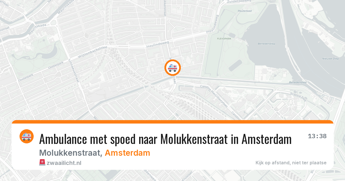 Ambulance met spoed naar Molukkenstraat in Amsterdam — 5 jul 2026