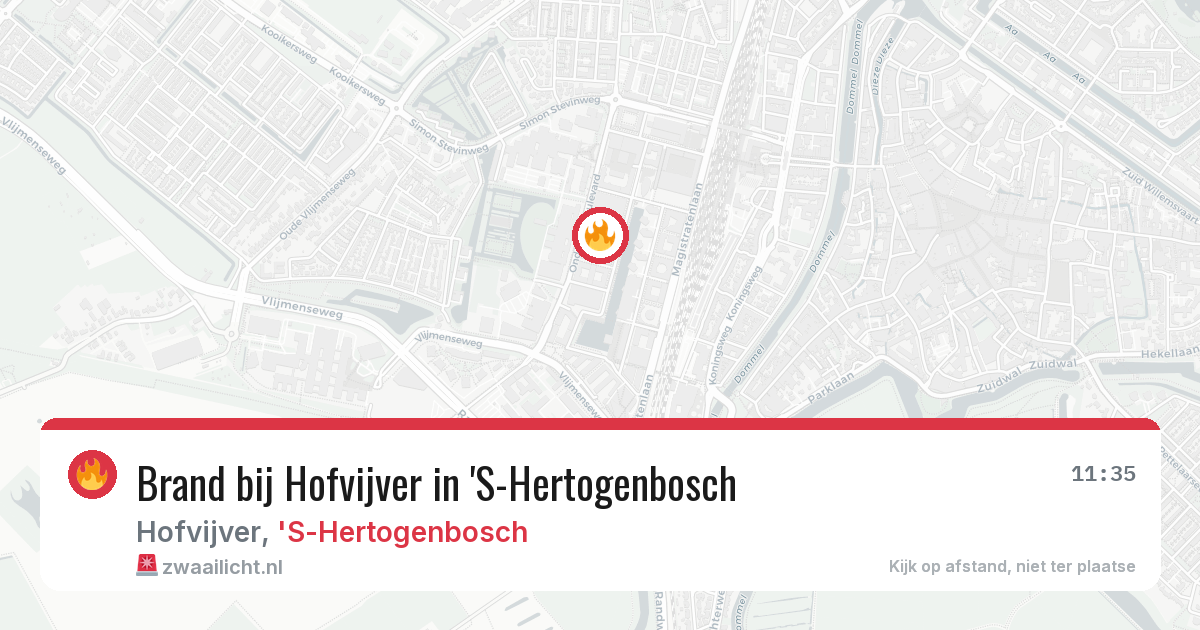 Brand bij Hofvijver in 'S-Hertogenbosch — 11 aug 2026