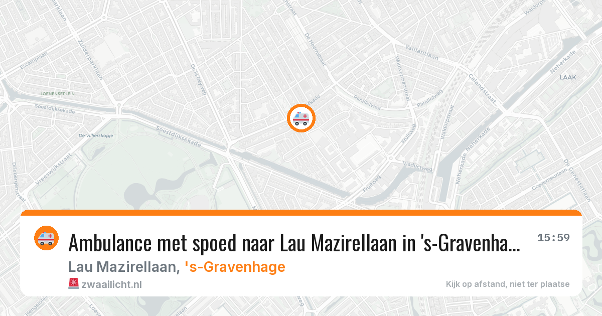 Ambulance met spoed naar Lau Mazirellaan in 's-Gravenhage — 17 apr 2026