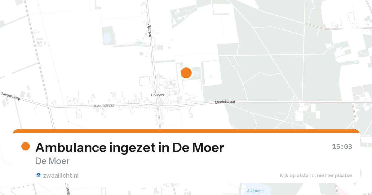 Ambulance ingezet in De Moer — 26 aug 2026