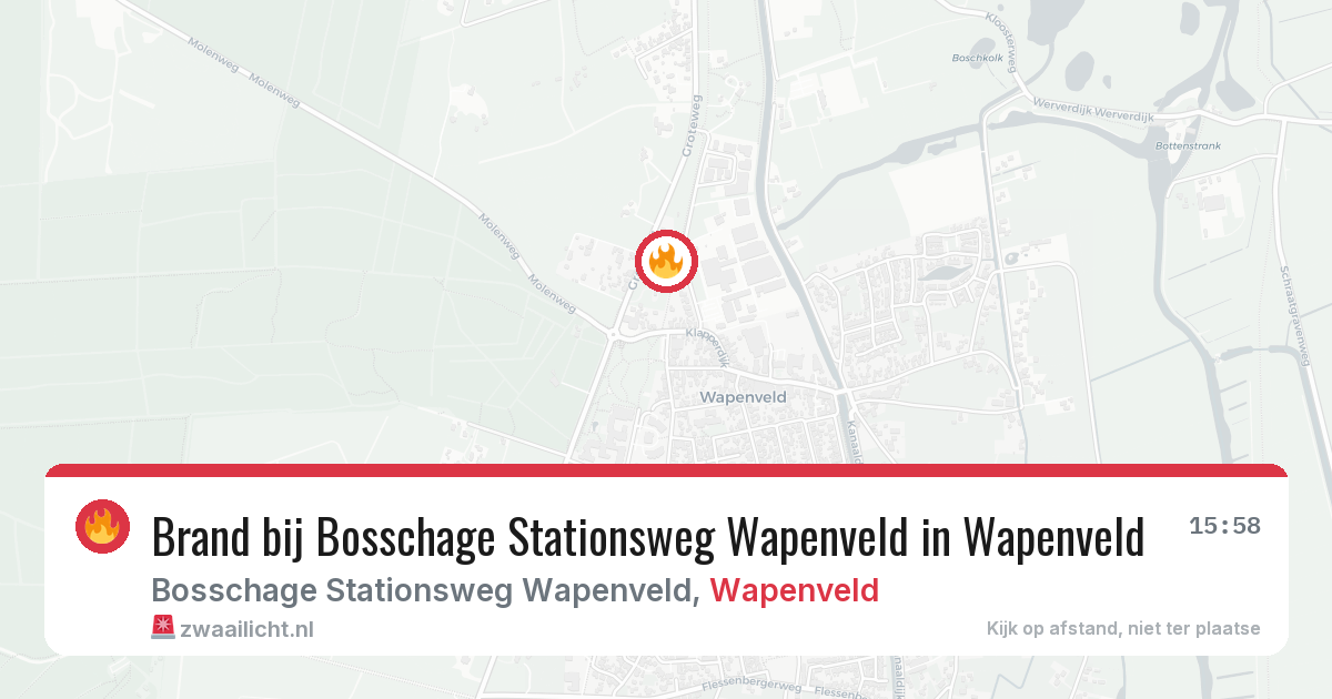 Brand bij Bosschage Stationsweg Wapenveld in Wapenveld — 19 jul 2026