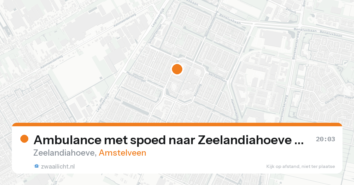 Ambulance met spoed naar Zeelandiahoeve in Amstelveen — 15 aug 2026