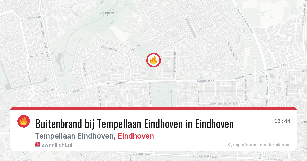 Buitenbrand bij Tempellaan Eindhoven in Eindhoven — 28 jul 2026
