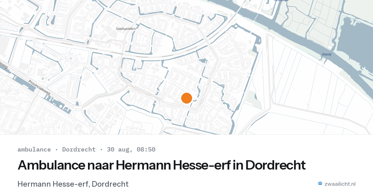Ambulance naar Hermann Hesse-erf in Dordrecht — 30 aug 2026