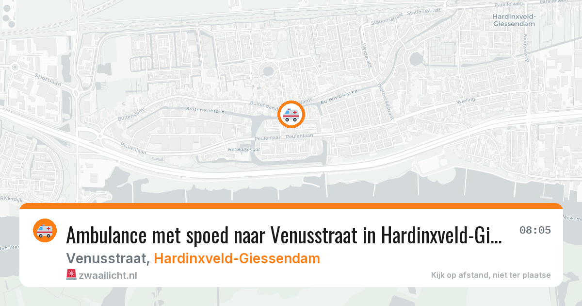 Ambulance met spoed naar Venusstraat in Hardinxveld-Giessendam — 30 jul 2026