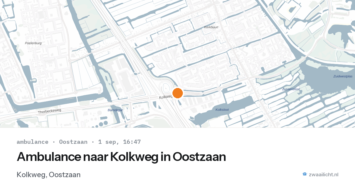 Ambulance naar Kolkweg in Oostzaan — 1 sep 2026