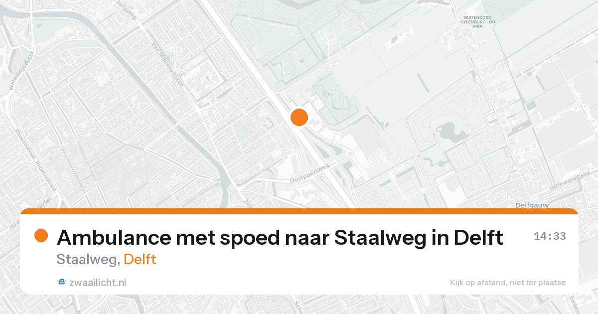 Ambulance met spoed naar Staalweg in Delft — 16 aug 2026