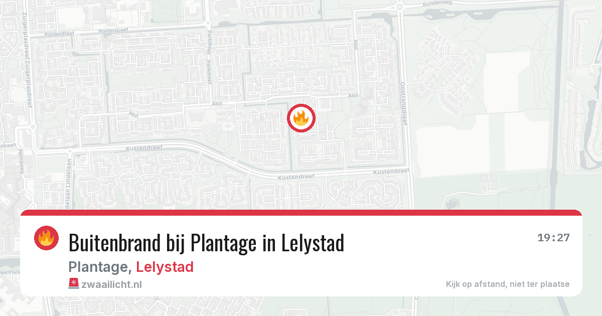 Buitenbrand bij Plantage in Lelystad — 6 apr 2026