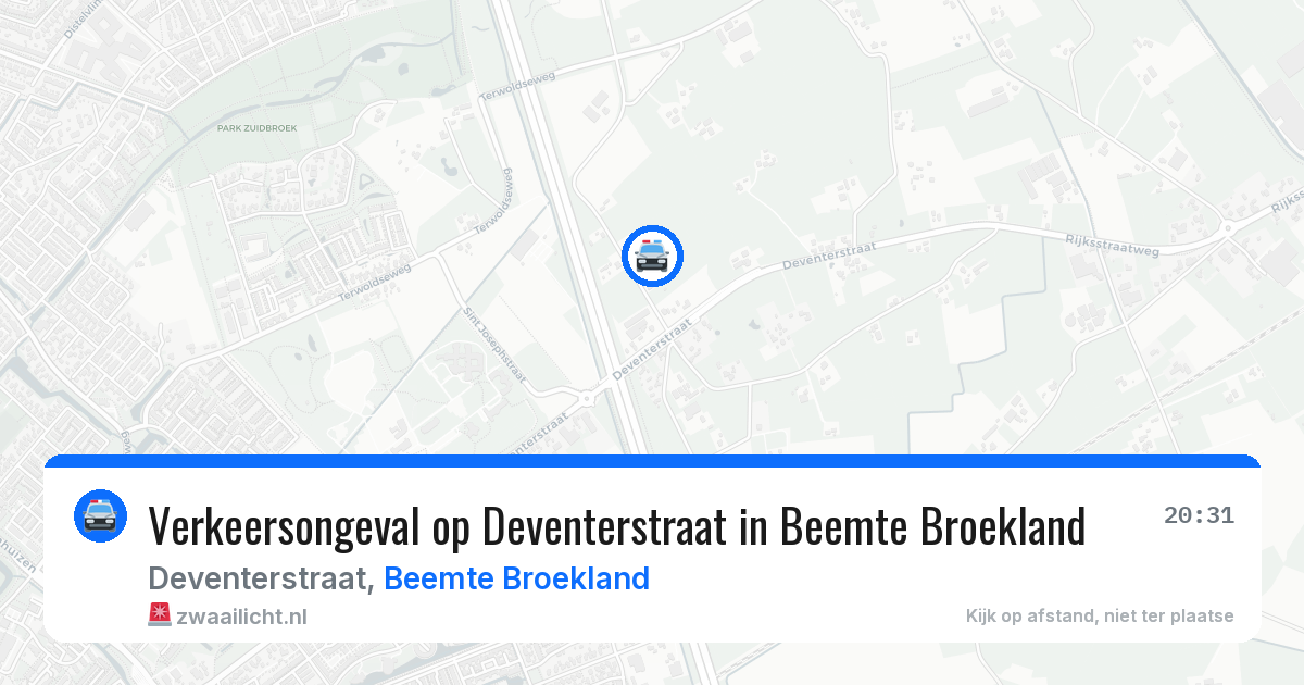 Verkeersongeval op Deventerstraat in Beemte Broekland — 3 jul 2026