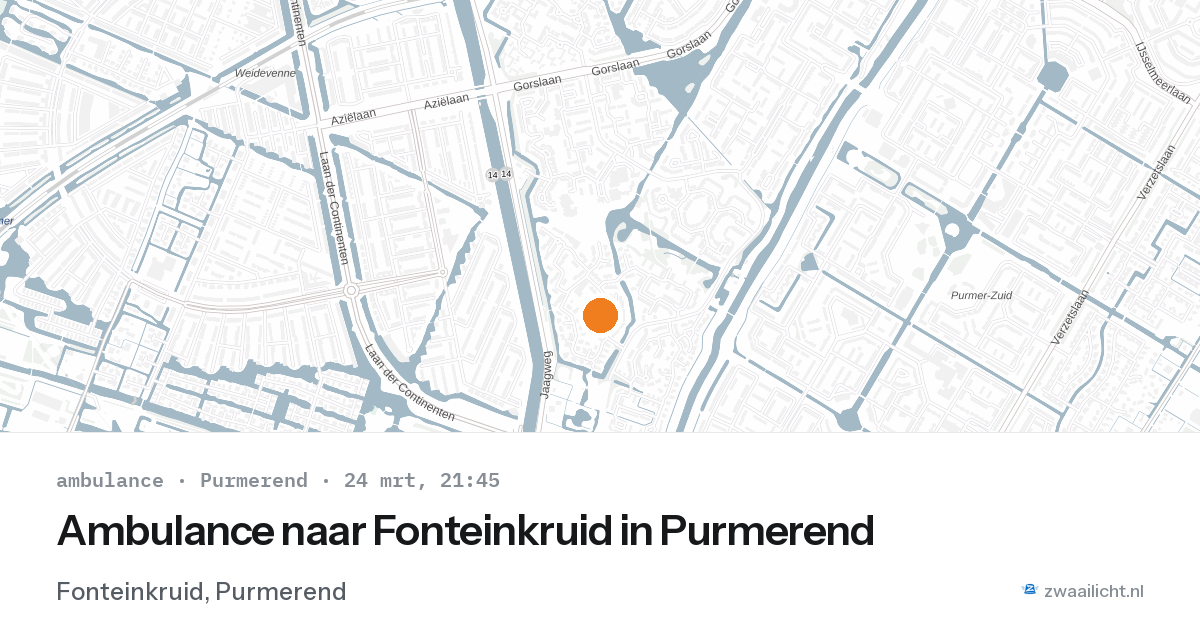 Ambulance naar Fonteinkruid in Purmerend — 24 mrt 2026