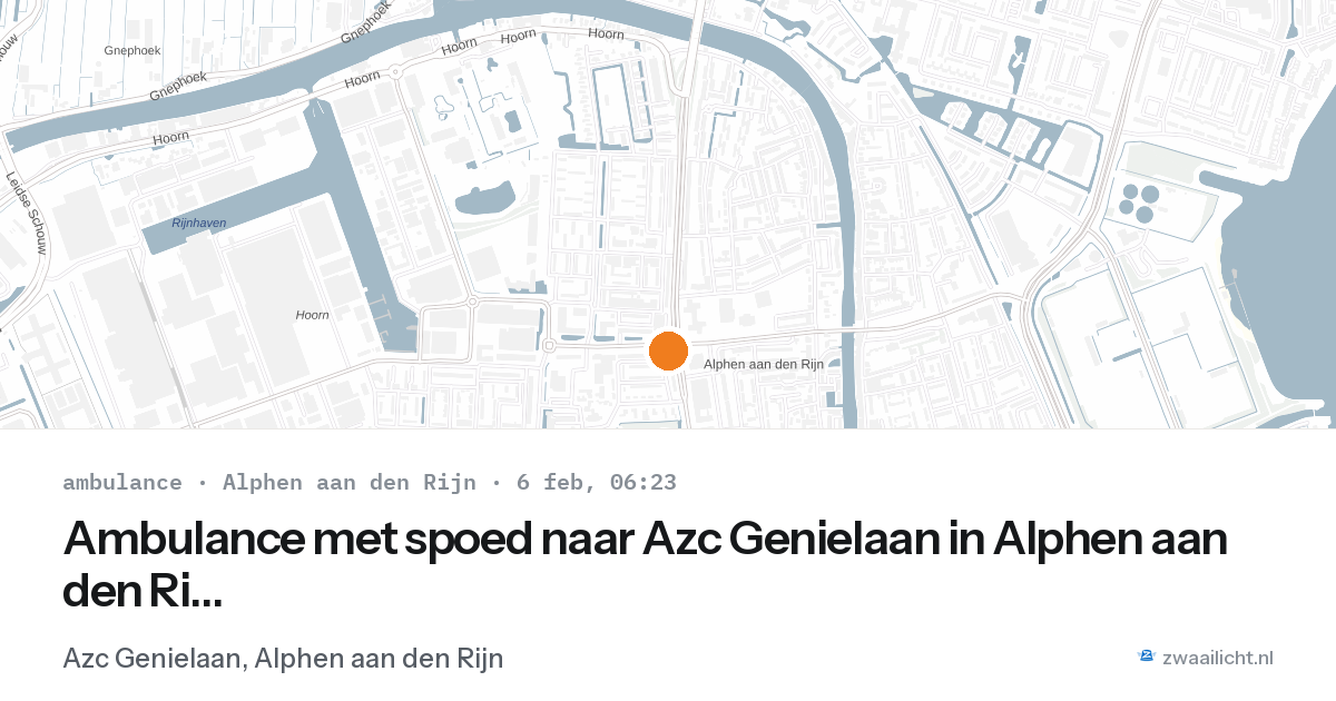 Ambulance met spoed naar Azc Genielaan in Alphen aan den Rijn — 6 feb 2026