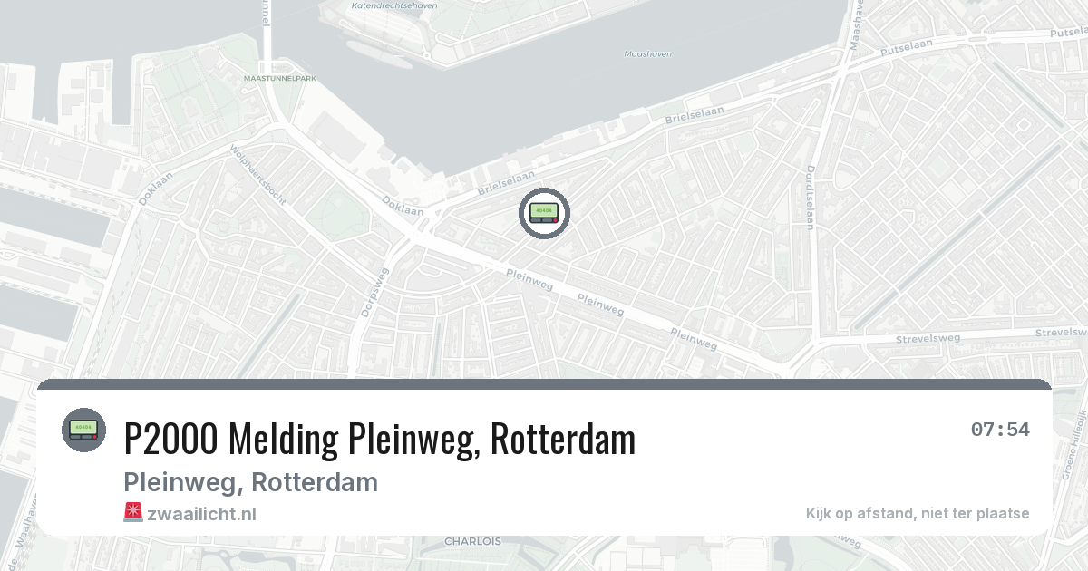P2000 Melding Pleinweg, Rotterdam — 9 mrt 2026