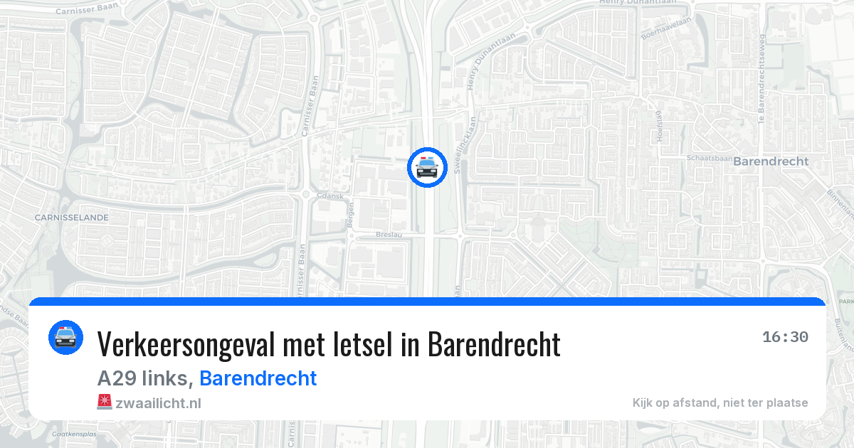 Verkeersongeval met letsel in Barendrecht — 13 aug 2026