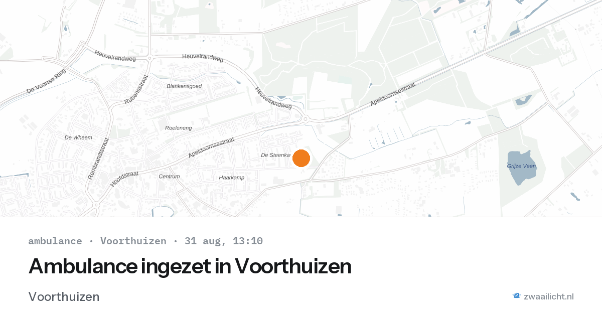 Ambulance ingezet in Voorthuizen — 31 aug 2026