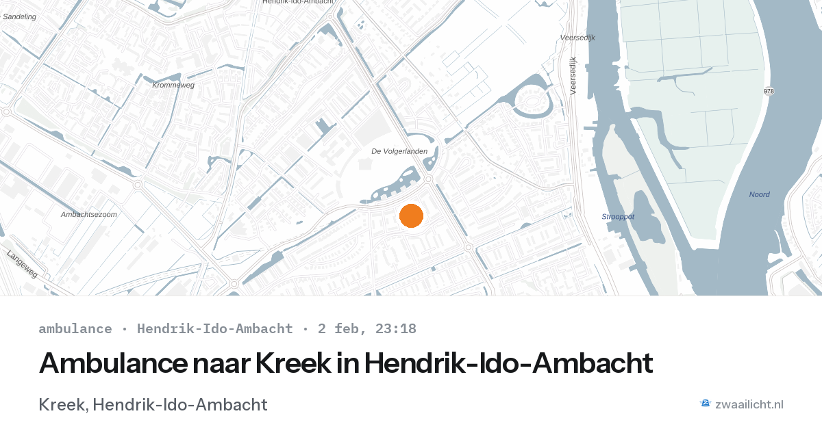 Ambulance naar Kreek in Hendrik-Ido-Ambacht — 2 feb 2026