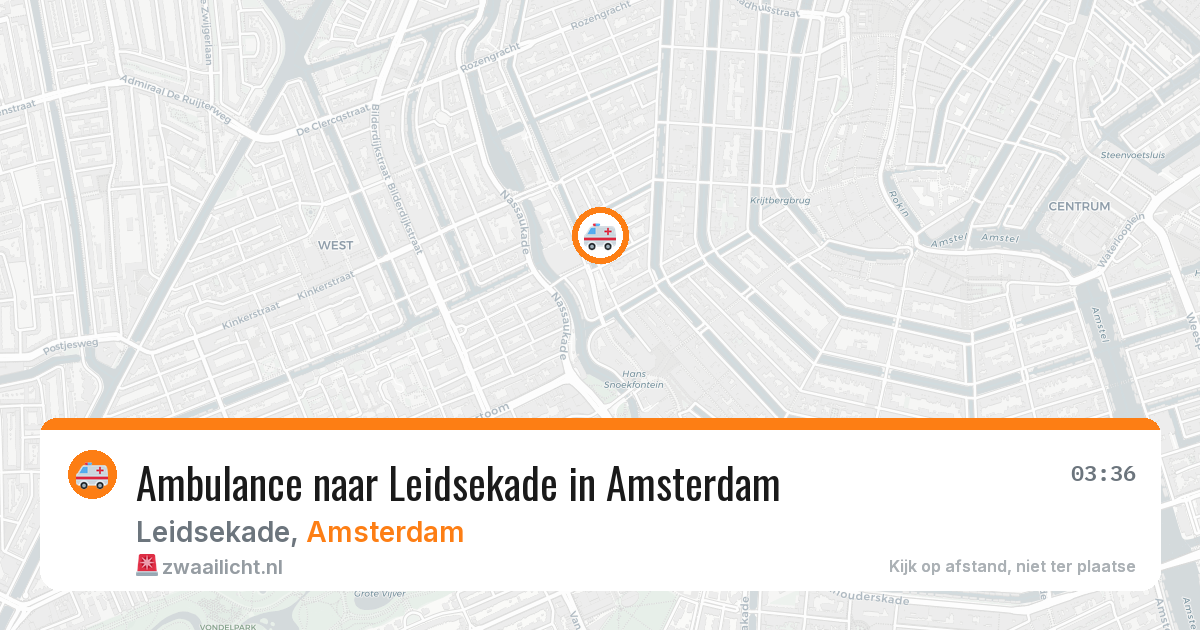 Ambulance naar Leidsekade in Amsterdam — 15 jun 2026