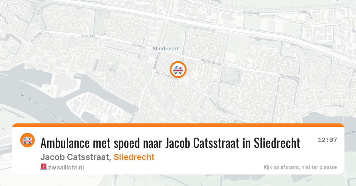 Ambulance met spoed naar Jacob Catsstraat in Sliedrecht — 27 mei 2026