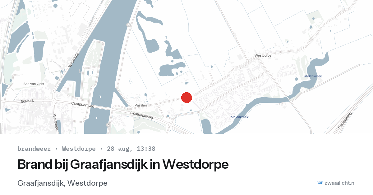 Brand bij Graafjansdijk in Westdorpe — 28 aug 2026