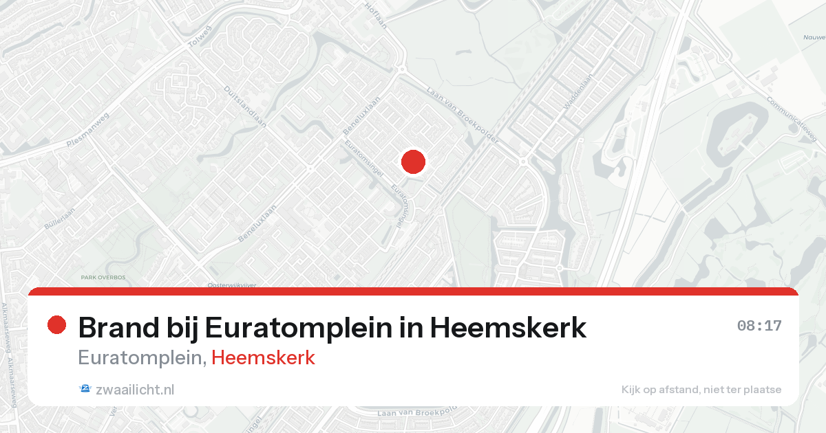 Brand bij Euratomplein in Heemskerk — 18 aug 2026