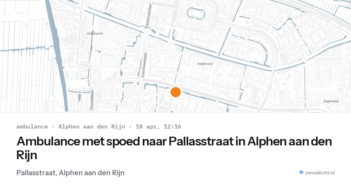 Ambulance met spoed naar Pallasstraat in Alphen aan den Rijn — 18 apr 2026