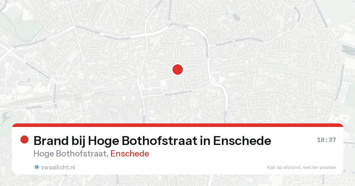Brand bij Hoge Bothofstraat in Enschede — 25 aug 2026