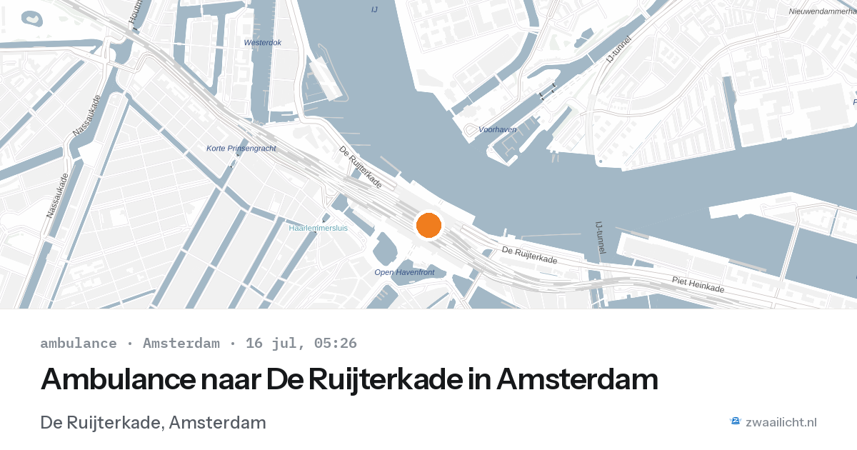 Ambulance naar De Ruijterkade in Amsterdam — 16 jul 2026