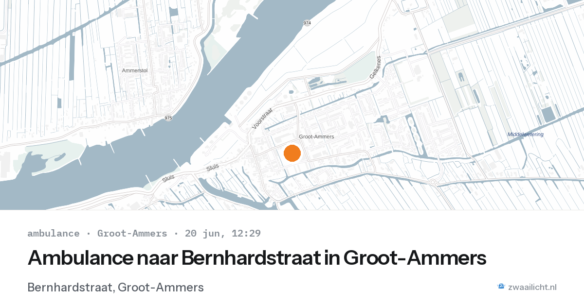 Ambulance naar Bernhardstraat in Groot-Ammers — 20 jun 2026