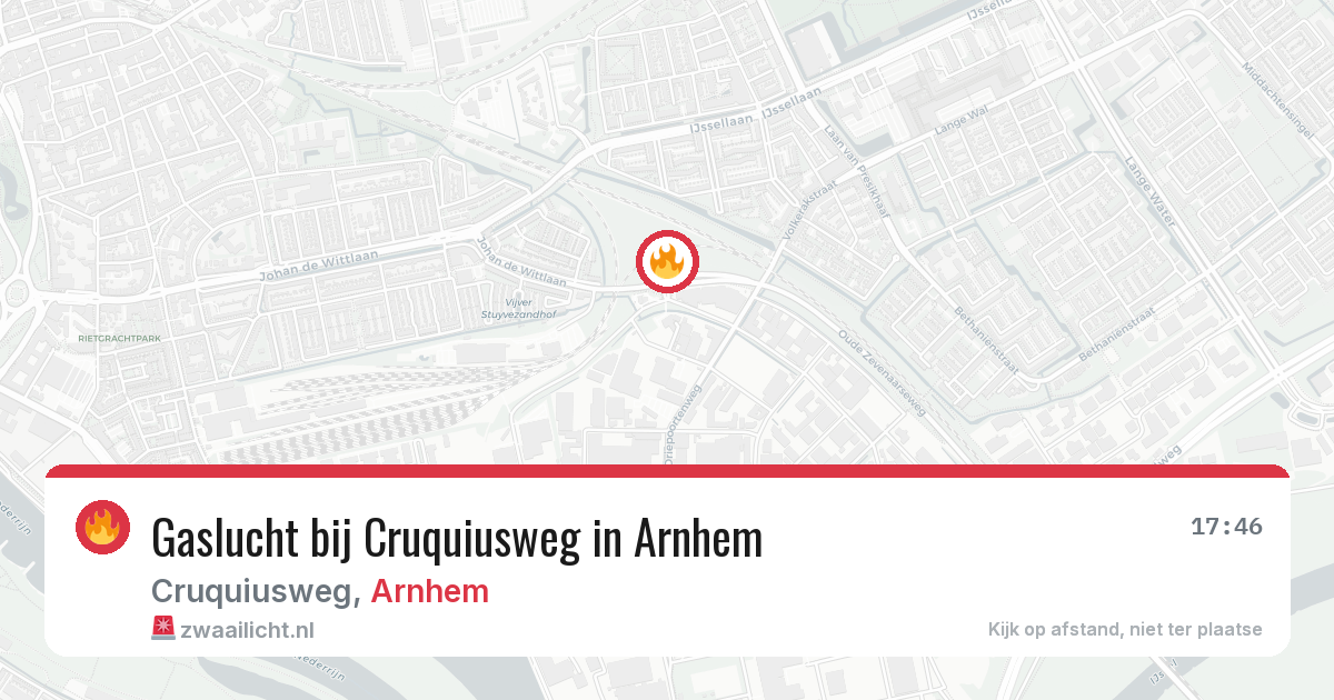 Gaslucht bij Cruquiusweg in Arnhem — 7 mrt 2026