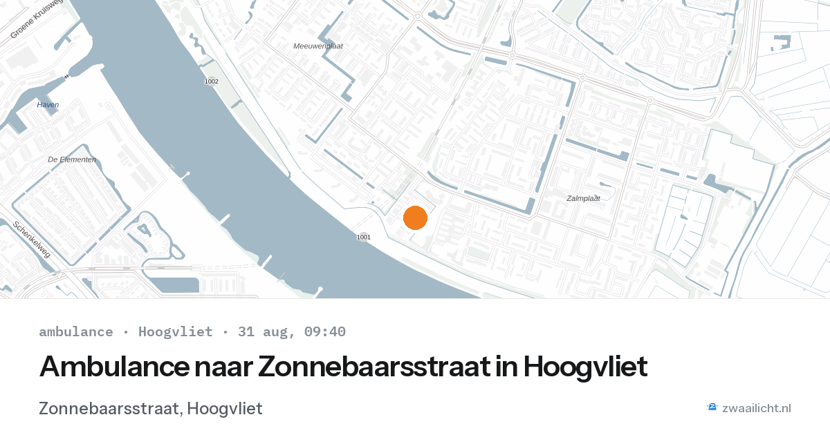 Ambulance naar Zonnebaarsstraat in Hoogvliet — 31 aug 2026